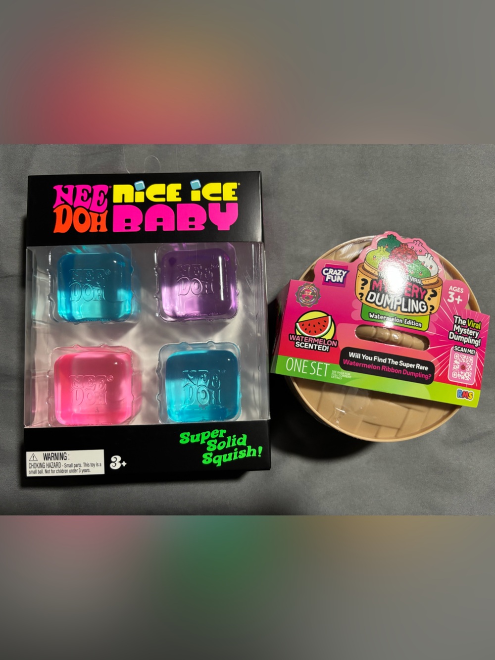 Nee Doh Nice Ice Baby 4 Pack & Watermelon Mystery Dumpling